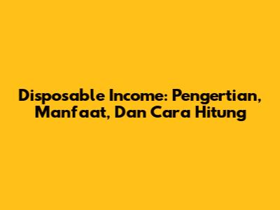 Disposable Income: Pengertian, Manfaat, Dan Cara Hitung