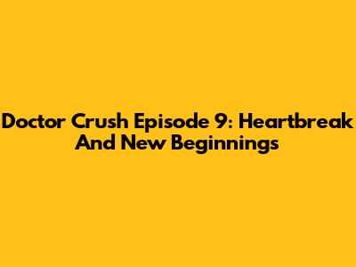 Doctor Crush Episode 9: Heartbreak And New Beginnings