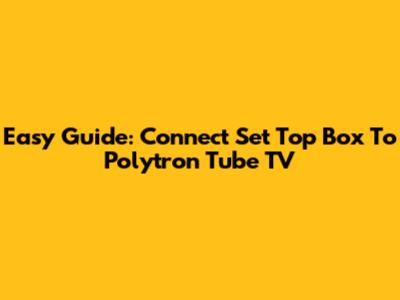 Easy Guide: Connect Set Top Box To Polytron Tube TV