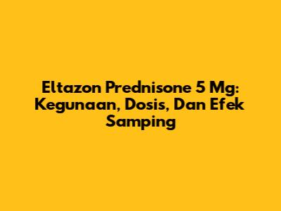 Eltazon Prednisone 5 Mg: Kegunaan, Dosis, Dan Efek Samping