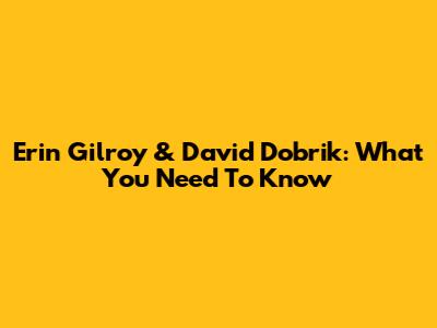 Erin Gilroy & David Dobrik: What You Need To Know