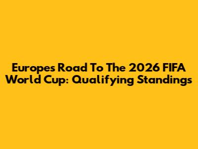 Europe's Road To The 2026 FIFA World Cup: Qualifying Standings