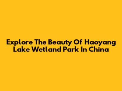 Explore The Beauty Of Haoyang Lake Wetland Park In China