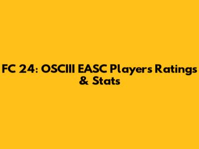 FC 24: OSCIII EASC Players' Ratings & Stats