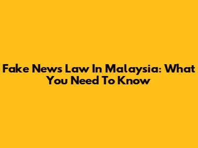 Fake News Law In Malaysia: What You Need To Know