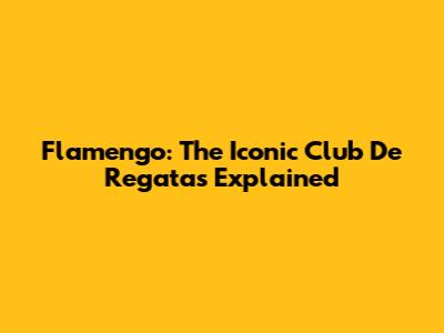 Flamengo: The Iconic Club De Regatas Explained