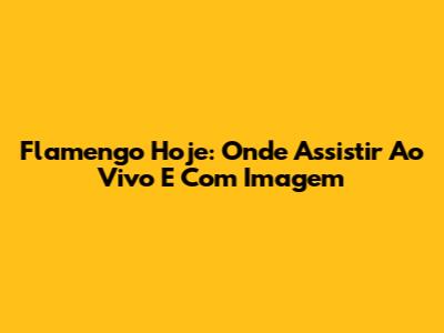 Flamengo Hoje: Onde Assistir Ao Vivo E Com Imagem