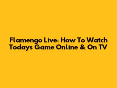 Flamengo Live: How To Watch Today's Game Online & On TV