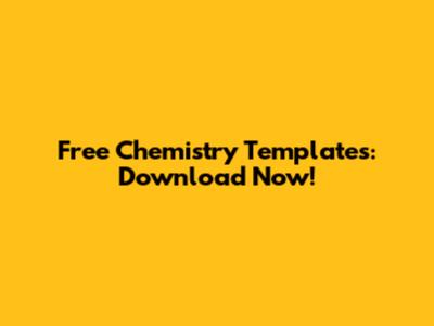 Free Chemistry Templates: Download Now!