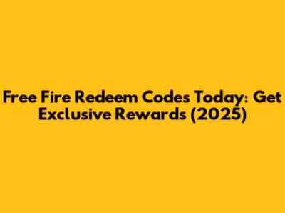 Free Fire Redeem Codes Today: Get Exclusive Rewards (2025)
