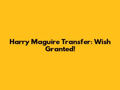 Harry Maguire Transfer: Wish Granted!