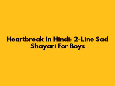Heartbreak In Hindi: 2-Line Sad Shayari For Boys
