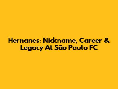 Hernanes: Nickname, Career & Legacy At São Paulo FC