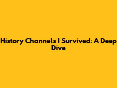 History Channel's 'I Survived': A Deep Dive