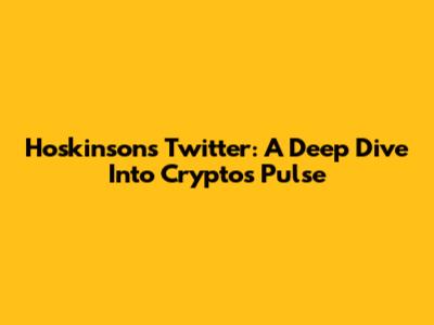 Hoskinson's Twitter: A Deep Dive Into Crypto's Pulse