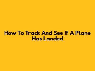How To Track And See If A Plane Has Landed