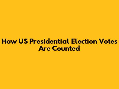 How US Presidential Election Votes Are Counted
