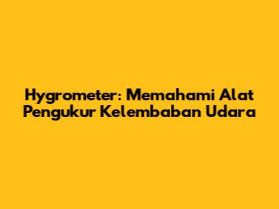 Hygrometer: Memahami Alat Pengukur Kelembaban Udara