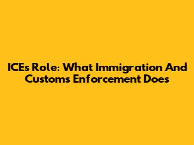 ICE's Role: What Immigration And Customs Enforcement Does