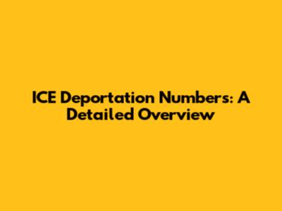 ICE Deportation Numbers: A Detailed Overview