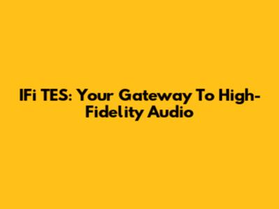 IFi TES: Your Gateway To High-Fidelity Audio