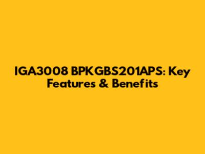 IGA3008 BPKGBS201APS: Key Features & Benefits