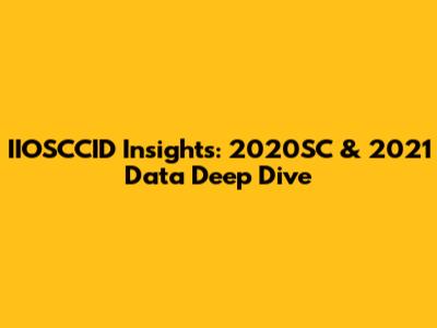IIOSCCID Insights: 2020SC & 2021 Data Deep Dive