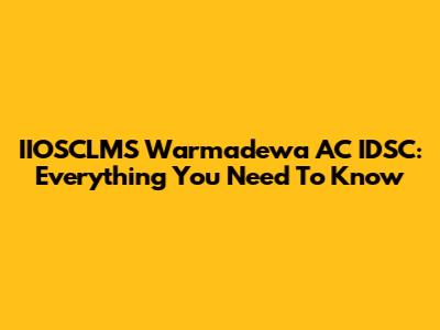 IIOSCLMS Warmadewa AC IDSC: Everything You Need To Know