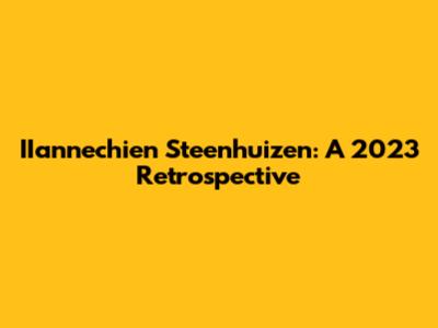 IIannechien Steenhuizen: A 2023 Retrospective