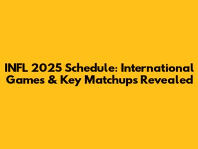 INFL 2025 Schedule: International Games & Key Matchups Revealed