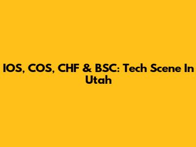 IOS, COS, CHF & BSC: Tech Scene In Utah