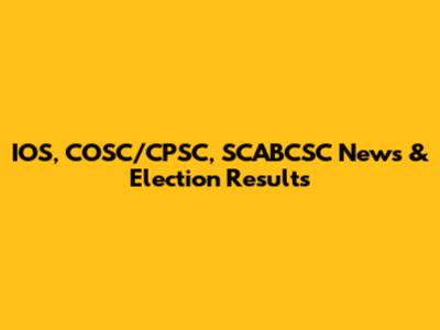 IOS, COSC/CPSC, SCABCSC News & Election Results