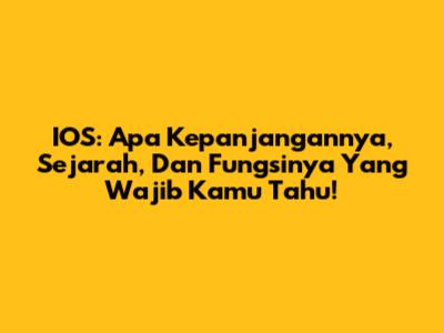 IOS: Apa Kepanjangannya, Sejarah, Dan Fungsinya Yang Wajib Kamu Tahu!