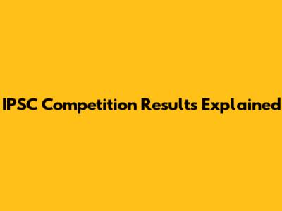 IPSC Competition Results Explained