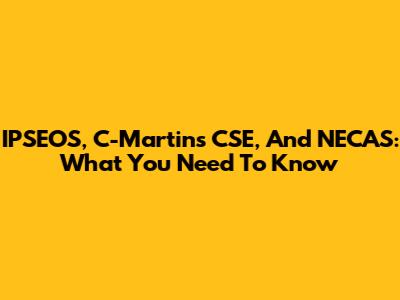 IPSEOS, C-Martins CSE, And NECAS: What You Need To Know