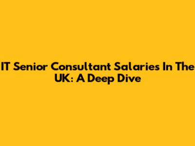 IT Senior Consultant Salaries In The UK: A Deep Dive