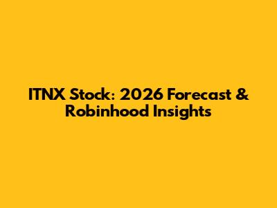 ITNX Stock: 2026 Forecast & Robinhood Insights