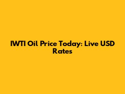 IWTI Oil Price Today: Live USD Rates