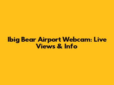 Ibig Bear Airport Webcam: Live Views & Info