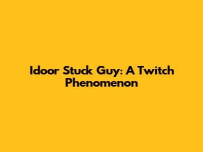 Idoor Stuck Guy: A Twitch Phenomenon