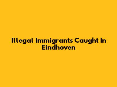 Illegal Immigrants Caught In Eindhoven