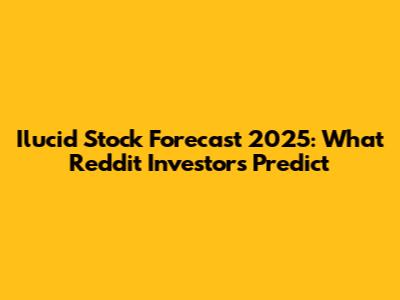 Ilucid Stock Forecast 2025: What Reddit Investors Predict