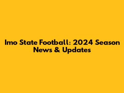 Imo State Football: 2024 Season News & Updates