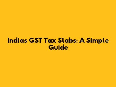 India's GST Tax Slabs: A Simple Guide