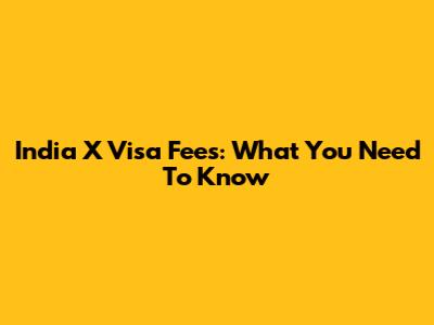India X Visa Fees: What You Need To Know