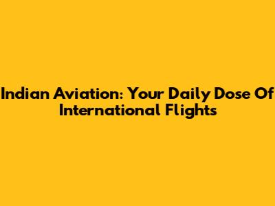 Indian Aviation: Your Daily Dose Of International Flights