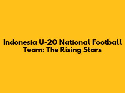 Indonesia U-20 National Football Team: The Rising Stars