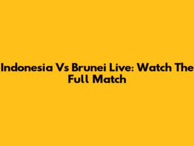 Indonesia Vs Brunei Live: Watch The Full Match