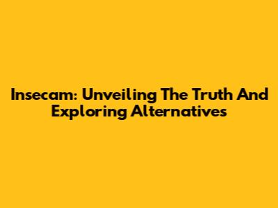 Insecam: Unveiling The Truth And Exploring Alternatives
