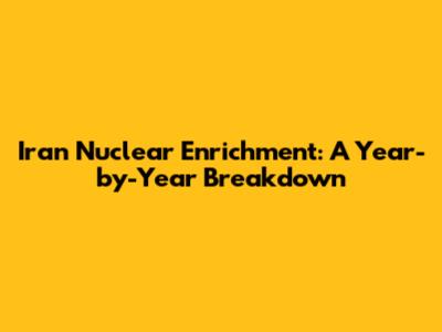 Iran Nuclear Enrichment: A Year-by-Year Breakdown